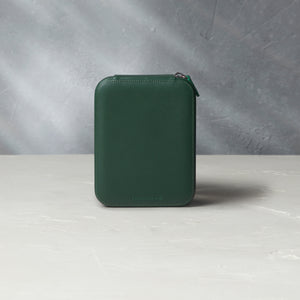 New York, four-watch box with compartment, emerald, saffiano leather | Buy at A Collected Man | Available Worldwide