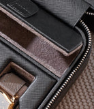 New York, four-watch box with compartment, black, saffiano leather | Buy at A Collected Man London
