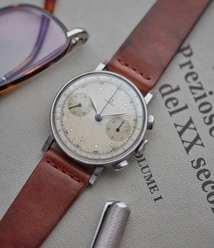 Purchase Amalfi JPM watch strap Omega terracotta brown vintage leather quick-release springbars buckle handcrafted European-made for sale online at A Collected Man London