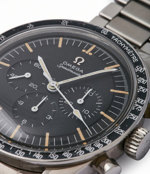 tachymeter bezel chronograph Speedmaster pre-professional Ed White Omega 105.003-65 steel chronograph sports watch online at A Collected Man London