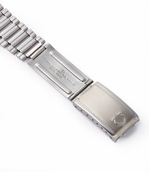 stainless steel 1035 flat-link bracelet Speedmaster pre-professional Ed White Omega 105.003-65 steel chronograph sports watch online at A Collected Man London