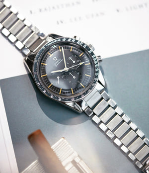 selling vintage Omega Speedmaster pre-professional Ed White 105.003-65 steel chronograph sports watch online at A Collected Man London