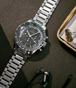 selling vintage Omega Speedmaster pre-professional Ed White 105.003-65 steel chronograph sports watch online at A Collected Man London