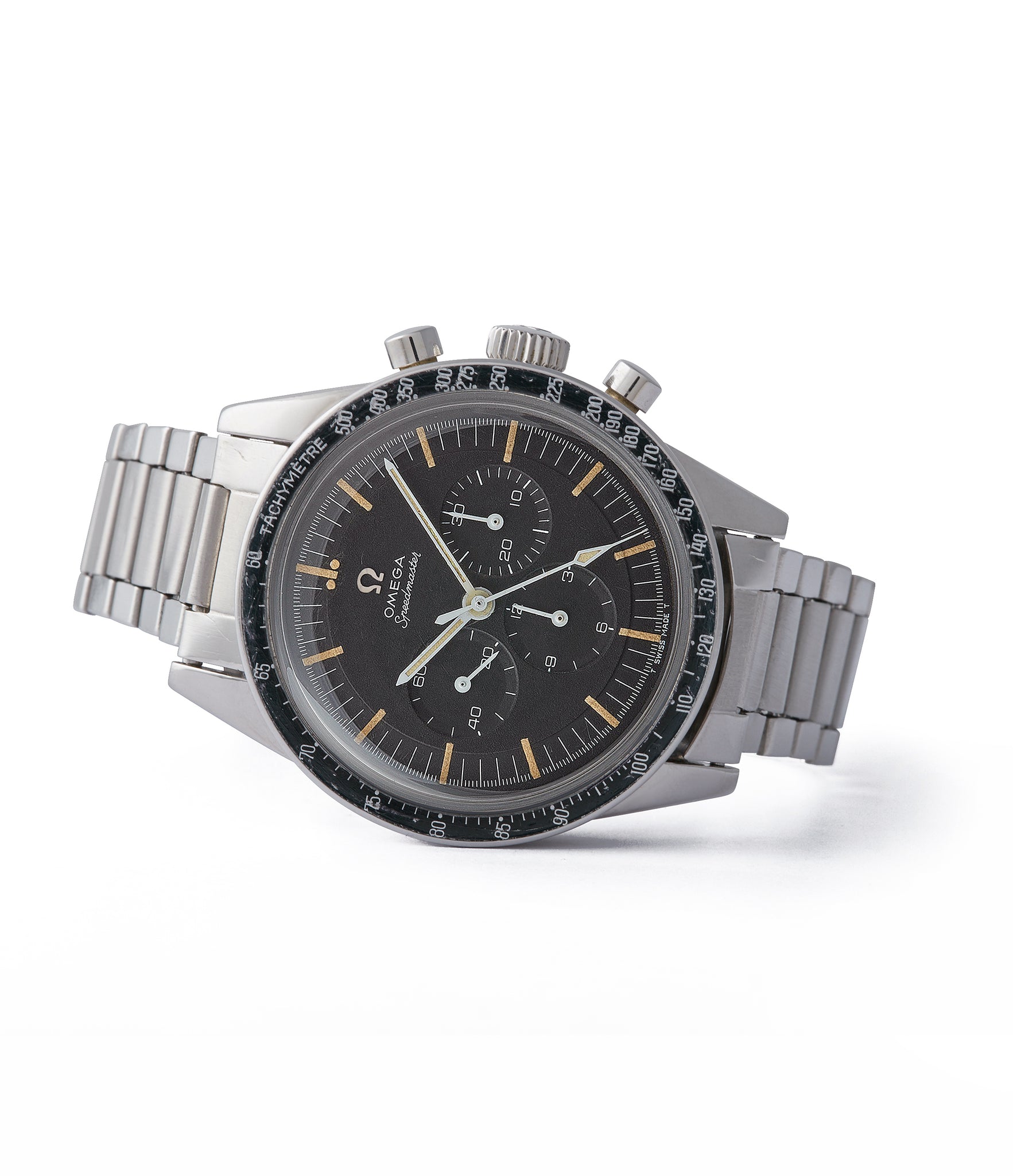 Omega vintage Speedmaster pre-professional Ed White 105.003-65 steel chronograph sports watch online at A Collected Man London