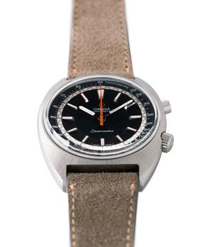 steel Omega Seamaster Chronostop 145.007 manual-winding Cal. 865 steel chronograph sport watch for sale online at A Collected Man London UK specialist of rare watches