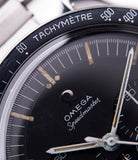 Speedmaster Pre-Professional Ed White Omega 105003 steel vintage chronograph 7912 flat-link bracelet for sale online at A Collected Man UK specialist of rare vintage watches