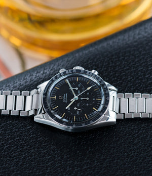 sell Omega Speedmaster Pre-Professional Ed White 105003 steel vintage chronograph 7912 flat-link bracelet for sale online at A Collected Man UK specialist of rare vintage watches