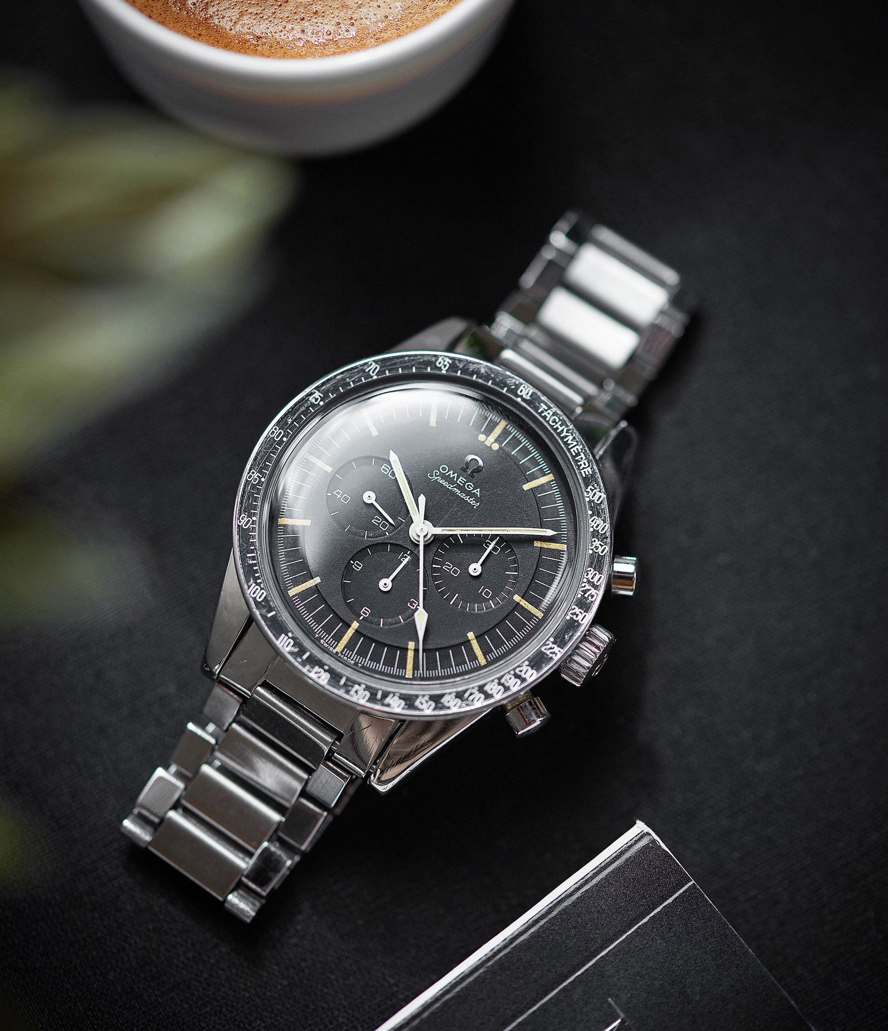 Speedmaster pre-professional Ed White Omega 105.003-65 steel chronograph sports watch online at A Collected Man London