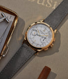 Buy Oslo Molequin watch strap Patek Philipp light grey suede leather quick-release springbars buckle handcrafted European-made for sale online at A Collected Man London