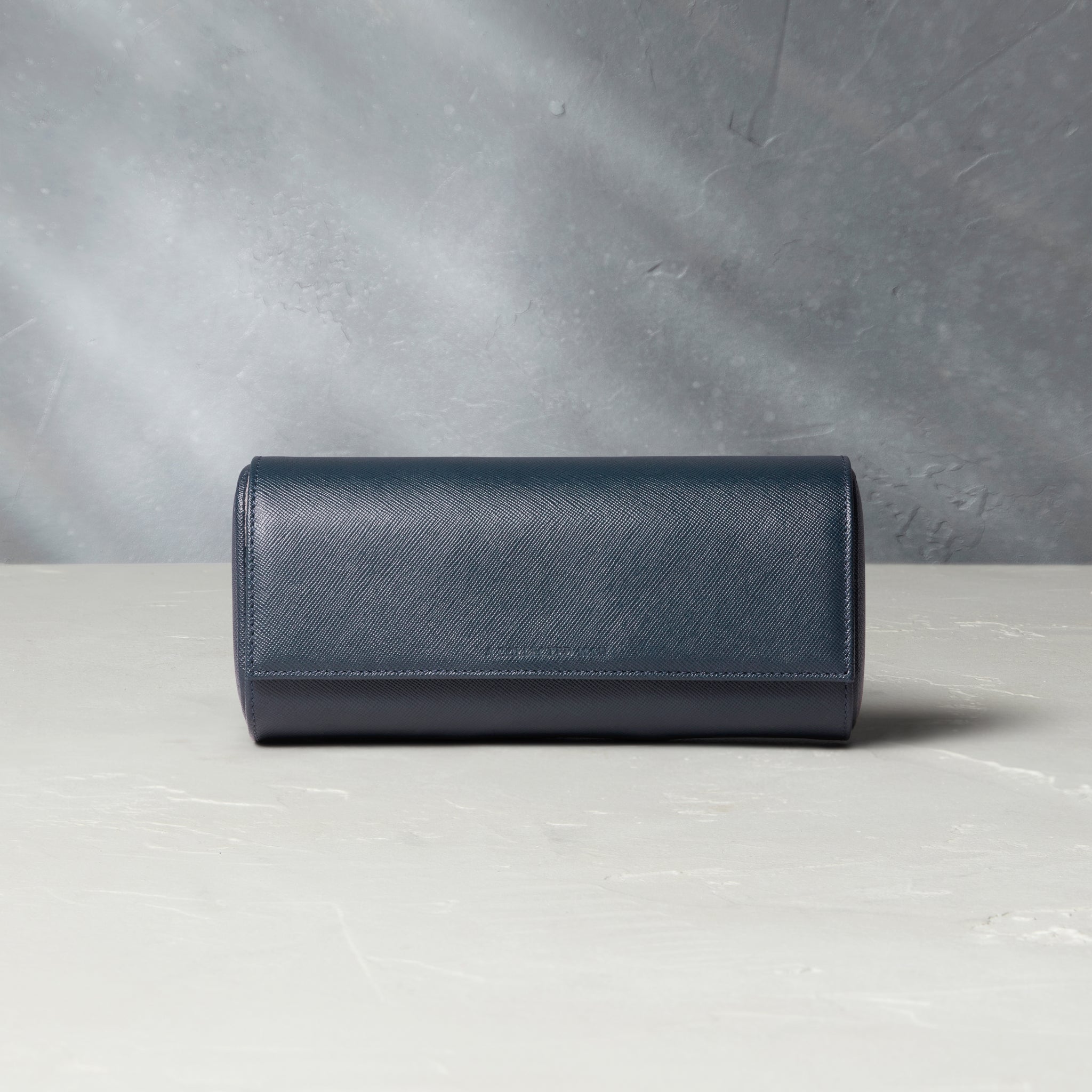 Paris, three-watch roll, midnight blue, saffiano leather | Buy at A Collected Man | Available Worldwide
