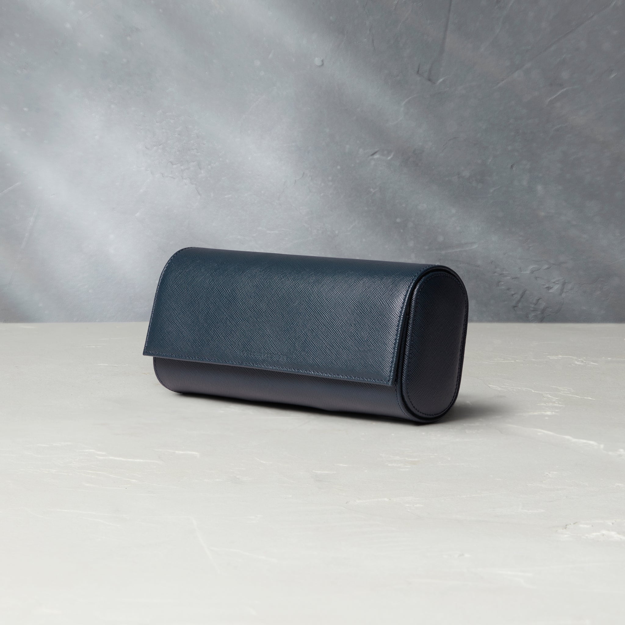 Paris, three-watch roll, midnight blue, saffiano leather | Buy at A Collected Man | Available Worldwide