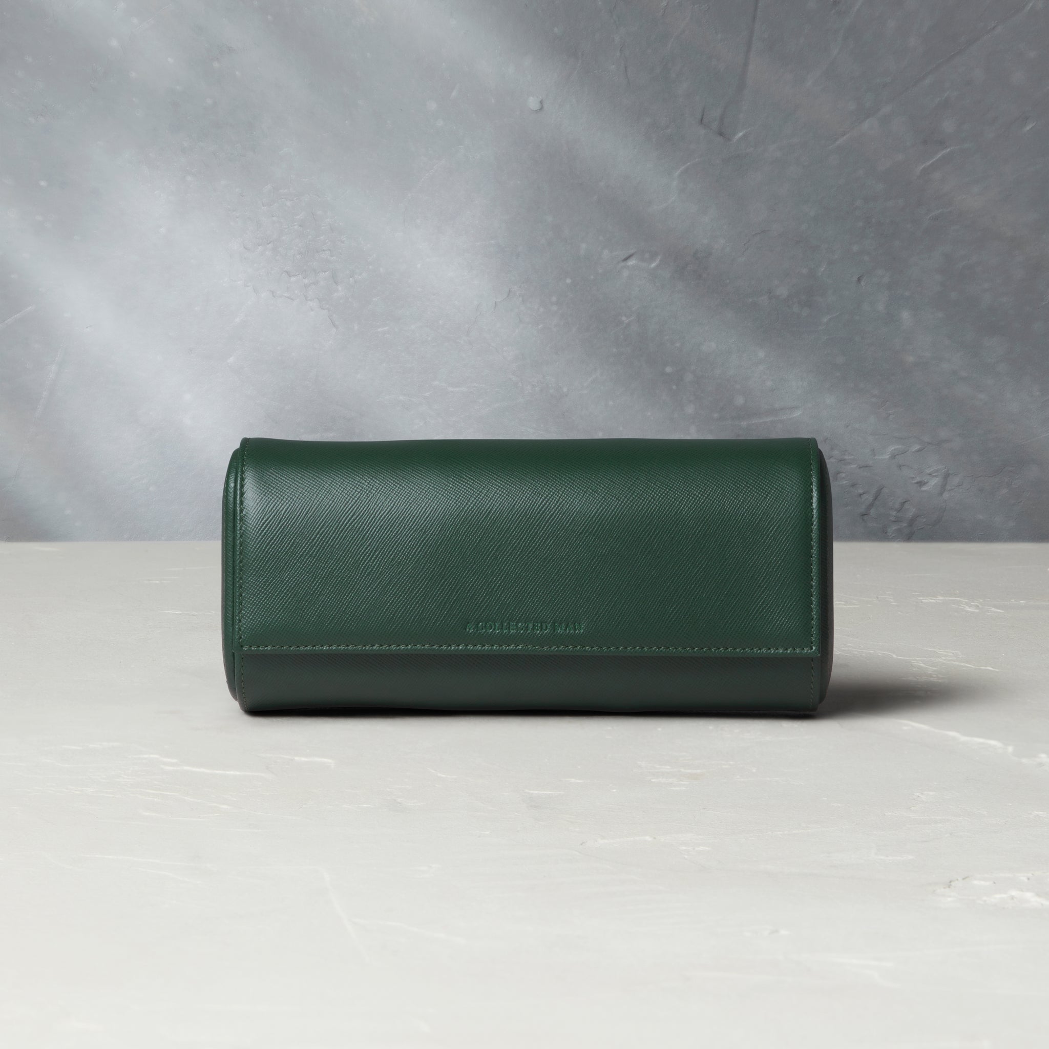 Paris, three-watch roll, emerald, saffiano leather | Buy at A Collected Man | Available Worldwide