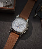 Order Paris Molequin watch strap Roger Dubuis grained tan calfskin leather quick-release springbars buckle handcrafted European-made for sale online at A Collected Man London