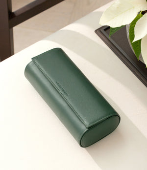 Paris, three-watch roll, emerald, saffiano leather | Buy at A Collected Man | Available World Wide