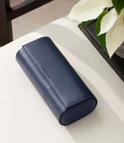 Paris, three-watch roll, midnight blue, saffiano leather | Buy at A Collected Man London