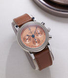 Buy saffiano quality watch strap in burnt cognac brown from A Collected Man London, in short or regular lengths. We are proud to offer these hand-crafted watch straps, thoughtfully made in Europe, to suit your watch. Available to order online for worldwide delivery.