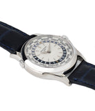 selling preowned Patek Philippe 5110G-001 white gold World-timer luxury dress watch online for sale at A Collected Man London specialist preowned luxury watches