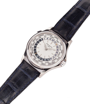 for sale preowned Patek Philippe 5110G-001 white gold World-timer luxury dress watch online for sale at A Collected Man London specialist preowned luxury watches