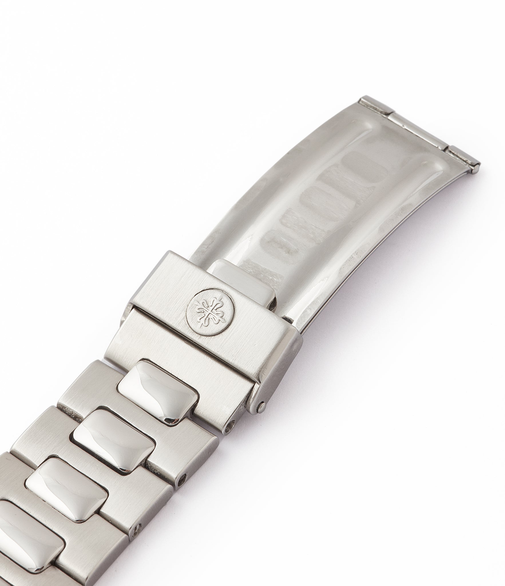 original 3700/001A steel bracelet signed clasp vintage Patek Philippe Nautilus 3700/001A steel sport watch full set for sale online at A Collected Man London UK specialist of rare vintage watches