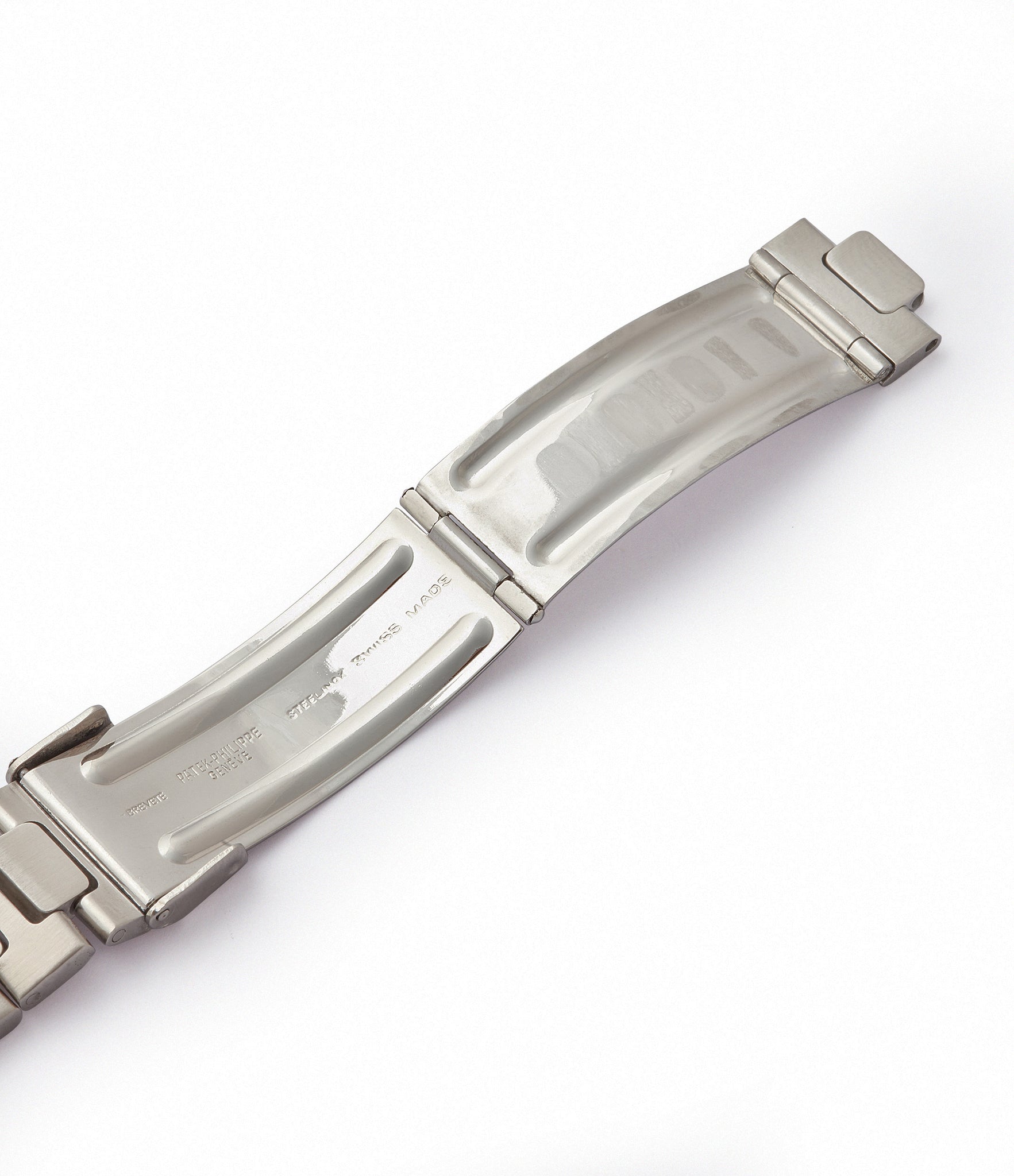 steel deployant clasp original 3700/001A steel bracelet vintage Patek Philippe Nautilus 3700/001A steel sport watch full set for sale online at A Collected Man London UK specialist of rare vintage watches