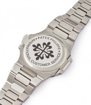 Patek-authenticated original 3700/001A vintage Patek Philippe Nautilus 3700/001A steel sport watch full set for sale online at A Collected Man London UK specialist of rare vintage watches