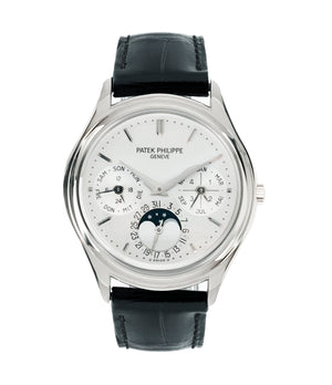 buy Patek Philippe 3940G-017 Perpetual Calendar Moonphase white gold rare watch German dial full set online at A Collected Man London UK specialist rare luxury watches