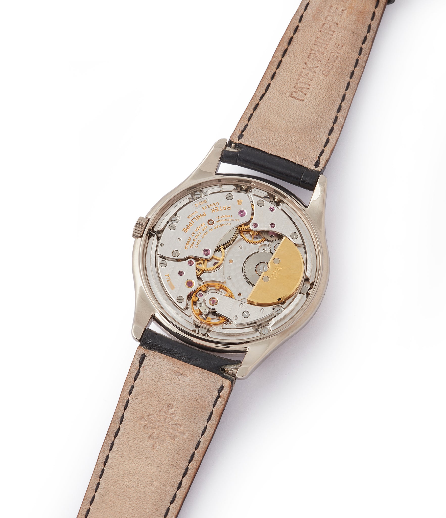 automatic winding 240Q Patek Philippe 3940G Perpetual Calendar vintage rare watch English dial for sale online at A Collected Man London UK specialist of rare watches