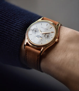 selling Patek Philippe 3940J first series yellow gold perpetual calendar dress watch for sale online at A Collected Man London