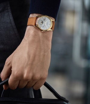 men's classic Patek Philippe wristwatch 3940J first series yellow gold perpetual calendar dress watch for sale online at A Collected Man London