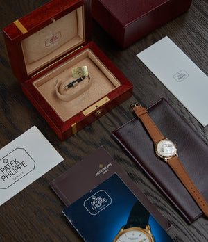 full set Patek Philippe 3940J first series yellow gold perpetual calendar dress watch for sale online at A Collected Man London