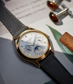 shop Patek Philippe 3940J first series yellow gold perpetual calendar dress watch for sale online at A Collected Man London