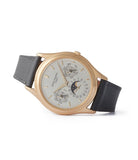 side-shot 3940 Patek Philippe first series yellow gold perpetual calendar dress watch for sale online at A Collected Man London