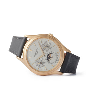 side-shot 3940 Patek Philippe first series yellow gold perpetual calendar dress watch for sale online at A Collected Man London