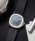 pre-owned Patek Philippe Aquanaut 5066A-001 steel sport watch rubber strap for sale online at A Colleted Man London UK specialist of rare watches