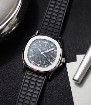 pre-owned Patek Philippe Aquanaut 5066A-001 steel sport watch rubber strap for sale online at A Colleted Man London UK specialist of rare watches
