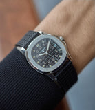 men's luxury wristwatch Patek Philippe Aquanaut 5066A-001 steel sport watch rubber strap for sale online at A Colleted Man London UK specialist of rare watches