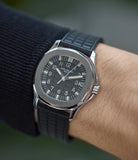 men's cool sport watch Patek Philippe Aquanaut 5066A-001 steel sport watch rubber strap for sale online at A Colleted Man London UK specialist of rare watches