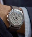 5§70G Patek Philippe Chronograph white gold dress watch for sale online at A Collected Man London UK specialist of rare watches