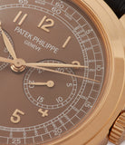 pre-owned Saatchi Edition Patek Philippe 5070J-012 Chronograph brown dial yellow gold watch for sale online at A Collected Man London UK specialist of rare watches