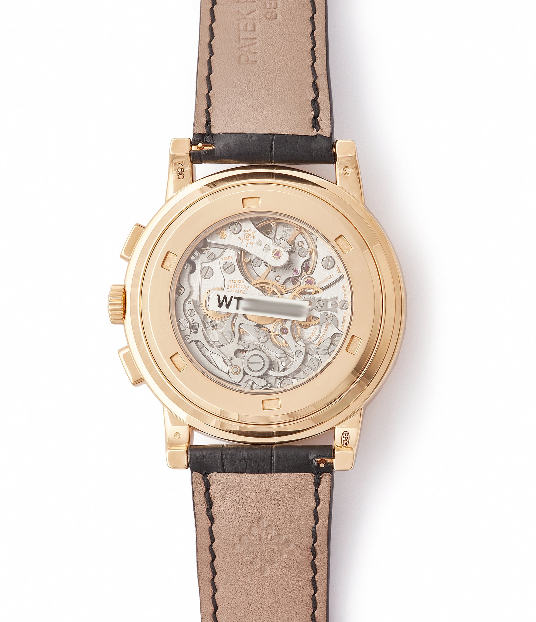 manual-winding Patek Philippe 5070J-012 Saatchi Edition Chronograph brown dial yellow gold watch for sale online at A Collected Man London UK specialist of rare watches