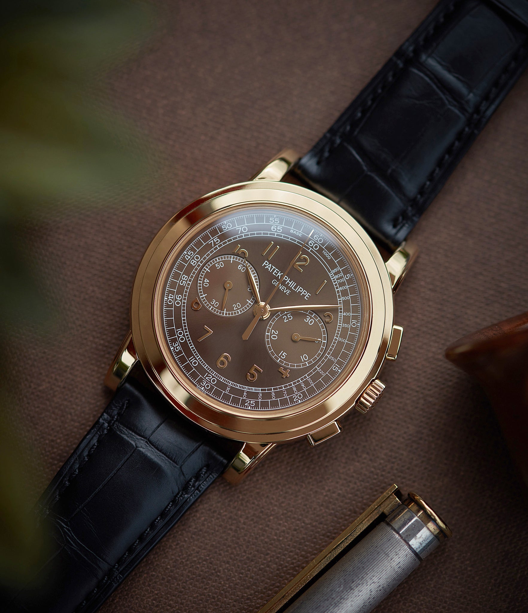 pre-owned Patek Philippe 5070J-012 Saatchi Edition Chronograph yellow gold watch for sale online at A Collected Man London UK specialist of rare watches