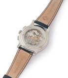 27-70 movement Patek Philippe 5070P Chronograph rare platinum 42mm luxury watch for sale online at A Collected Man London UK specialist of rare watches