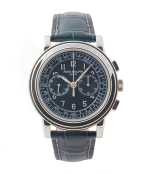 buy Patek Philippe 5070P Chronograph rare platinum 42mm luxury watch for sale online at A Collected Man London UK specialist of rare watches