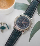 collect rare Patek Philippe 5070P Chronograph rare platinum 42mm luxury watch for sale online at A Collected Man London UK specialist of rare watches