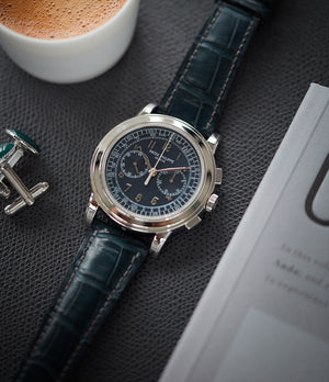 Patek Philippe 5070P Chronograph rare platinum 42mm luxury watch for sale online at A Collected Man London UK specialist of rare watches