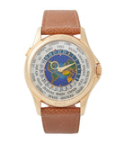 buy Patek Philippe 5131J-014 World Time yellow gold enamel dial traveller watch for sale online A Collected Man London UK specialist rare watches