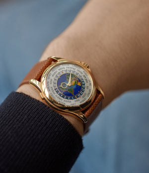 Patek Philippe Complications 5131J-014 World Time yellow gold enamel dial traveller watch for sale online A Collected Man London UK specialist rare watches