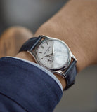 men's classic dress watch Patek Philippe Perpetual Calendar 5140G moonphase white gold silver dial pre-owned dress watch for sale online A Collected Man London UK specialist rare watches