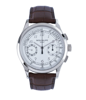 buy preowned Patek Philippe 5170G-001 grey gold dress Chronograph Pulsation Scale watch at A Collected Man London rare watch specialist in United Kingdom