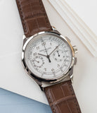 Patek Philippe 5170 grey gold dress Chronograph Pulsation Scale preowned watch at A Collected Man London rare watch specialist in United Kingdom